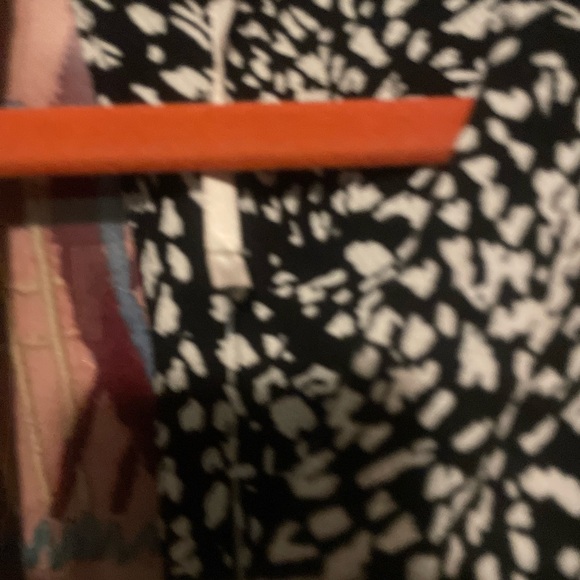 Free People Black and White Wrap Midi Dress with Puff Sleeves - Picture 8 of 8